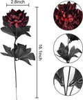 Halloween Decoration Burgundry Dahlia Black Artificial Flower Branch Arrangement Materials Fake Flower Table Home Party Decor Lootquake LLC