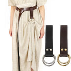Skirt Hook Strap Medieval Belt Skirt Hikes Double Ring Faux Leather Loop Renaissance Accessory for Women's Long Dress Fixation