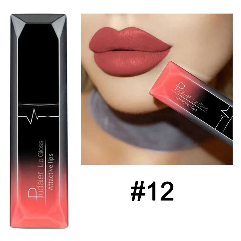 Waterproof Nude Matte Velvet Glossy Lip Gloss Lipstick Lip Balm Sexy Red Lip Tint 21 Colors Women Fashion Makeup Christmas Gifts Lootquake LLC