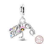 S925 Sterling Silver Princess Golf Hamster Camera Travel Three Piece Set Charms Beads 3mm DIY Fine Jewelry Making Lootquake LLC