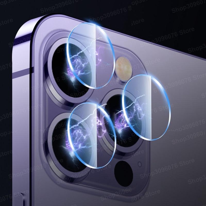 5PCS Lens Glass For iPhone 14 Pro Max Camera Lens Screen Protector on for iPhone 14 Plus 13 12 11 Pro Max 14pro max Glass Film Separate Metal Ring Tempered Glass Camera Case Stevvex