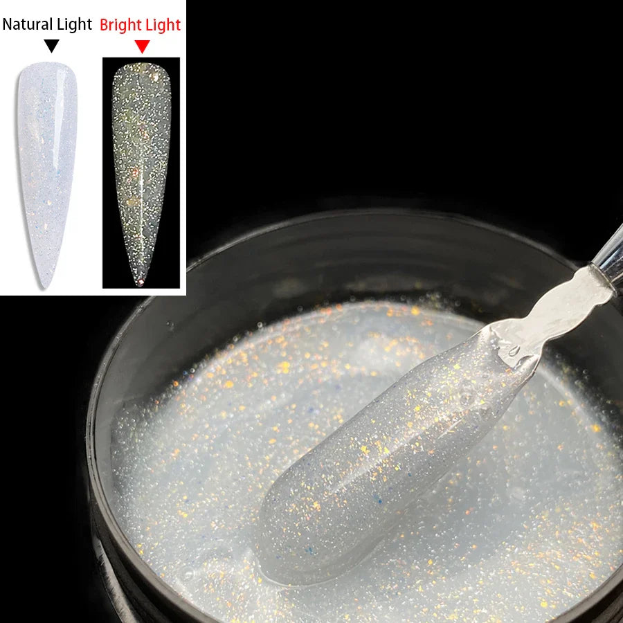 Jillnails 100g Glitter Shimmer Milky Hard Gel Builder Nail for Nails ExtensionsRoyal Blue Pink  UV LED Camouflage  Selfleveling Lootquake LLC