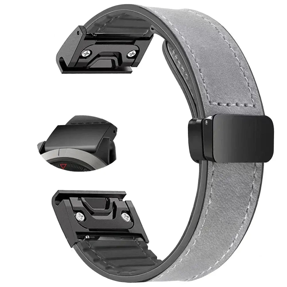 Garmin Soft Leather Band - Magnetic Buckle QuickFit Design - SJB-DIAMOND ELITES