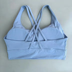Solid Color Women Cross  Fitness sport Bra soft high strength Tight Top Comprehensive Training Gym Yoga Underwear With Chest Pad