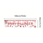 Halloween Theme Party 1.8m Banner Pumpkin Bloodstains Happy Halloween Outdoors Indoor Yard Hanging Decor Supplies Lootquake LLC