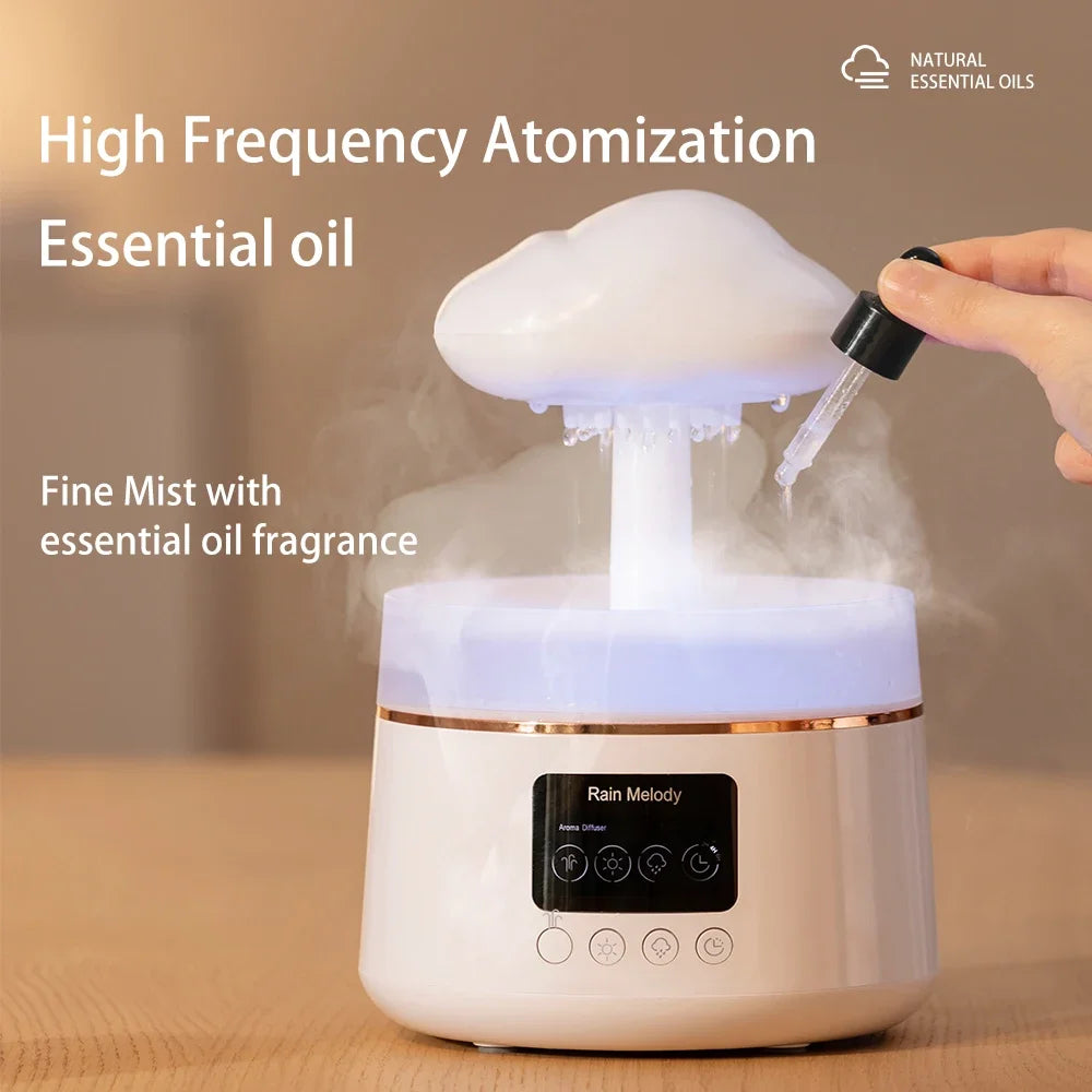 300ml 5W USB Air Diffuser Bluetooth Rain Cloud Humidifier Design Mushroom Lamp Colorful NightLight Ultrasonic Aroma Diffuser