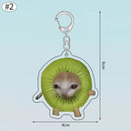 Funny Banana Cat Key Chain Creative Acrylic Happy Cats Schoolbag Pendant Bag Accessories DIY Mobile phone Lanyard Student Gift Lootquake LLC