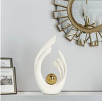 Abstract Ceramic Sculpture Golden Art Statue Modern Home Decor Accessories Living Room Desk Office Supplies Crafts Gifts
