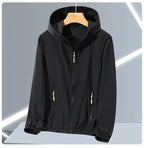 2023 Summer Men's Windbreaker Big Size Sun Protection Clothing Korean Style Ultra-thin Streetwear Zipper Hooded Jackets Man