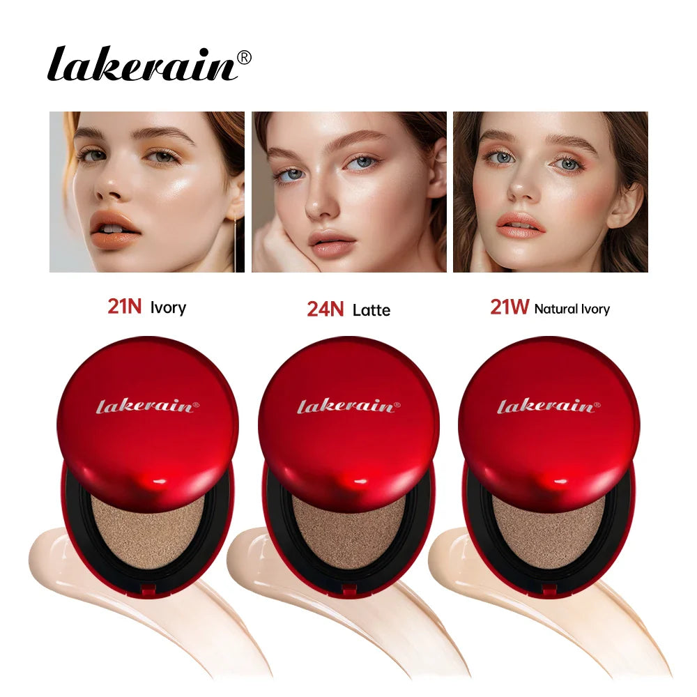Lakerain Sunscreen Cushion Foundation  Waterproof Long-lasting Brighten Foundation Cream Women Base Makeup Face Korean Cosmetics