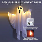 Halloween Ghost Hanging Decorations Halloween Hanging Light Up White Flying Ghosts Tree Window Wall Scary Ornament 50X40cm Lootquake LLC