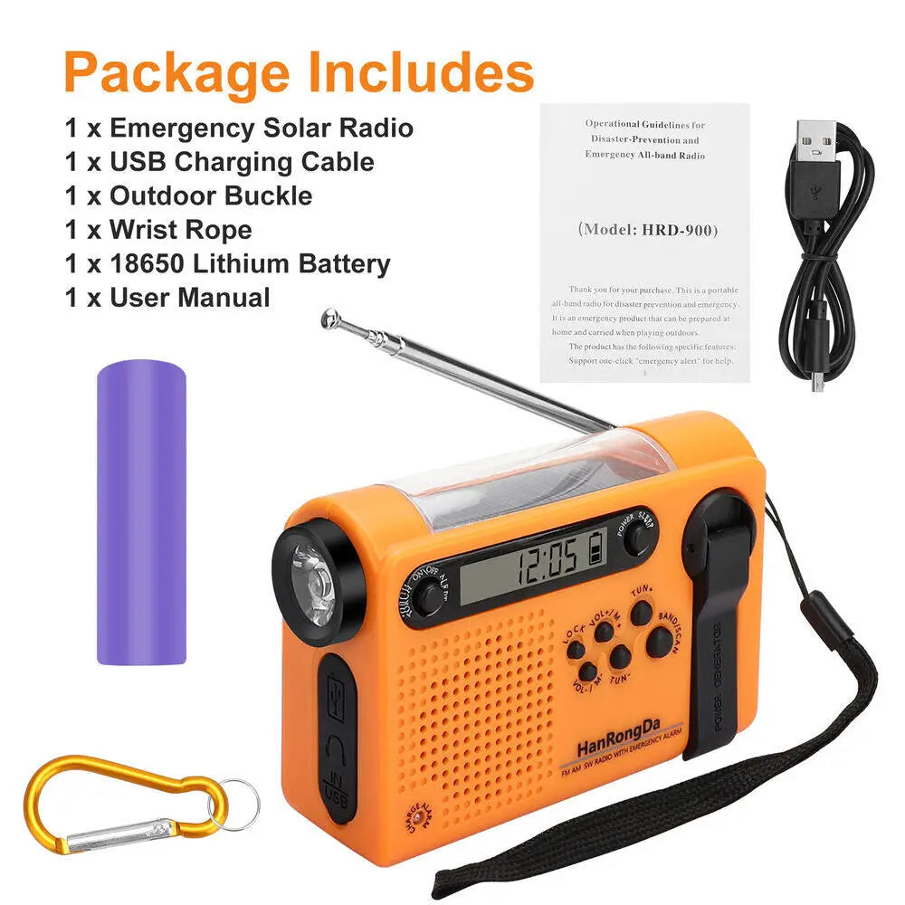 SolarWave 2000: 3-in-1 Crank Radio & Power Bank THRIXINE