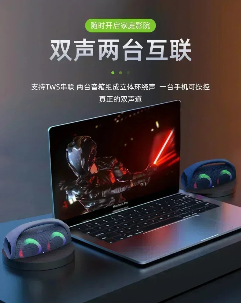 Portable Waterproof 100W High Power Bluetooth Speaker RGB Colorful Light Wireless Subwoofer 360 Stereo Surround TWS FM Boom Box Lootquake LLC