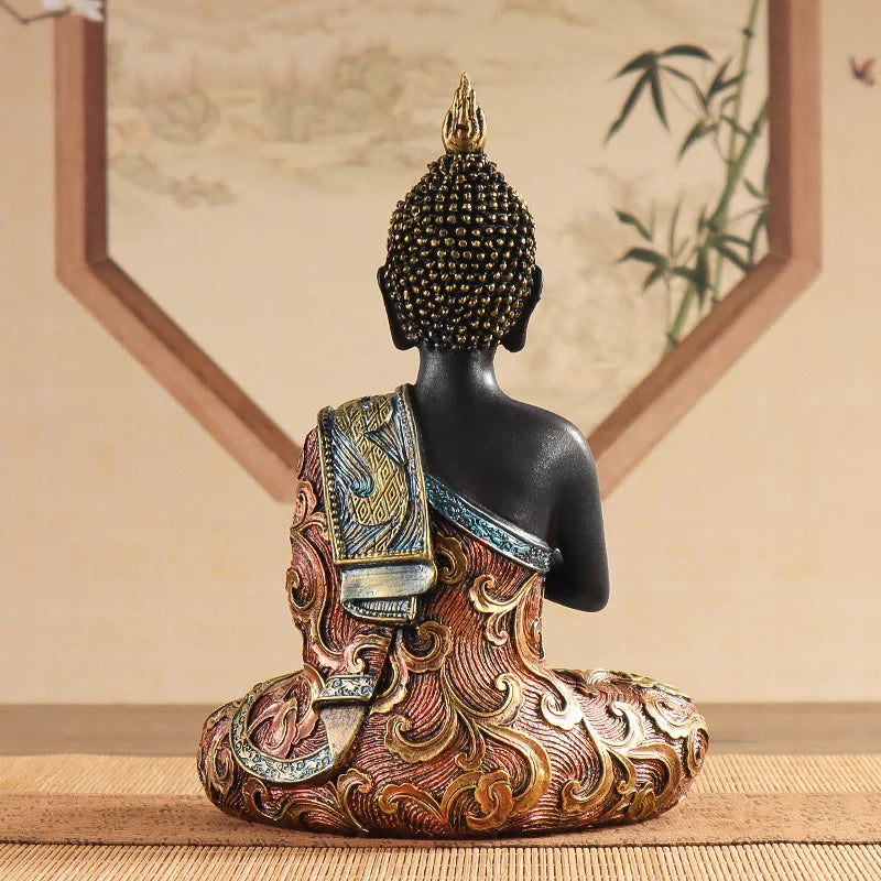 Exquisite Sitting Buddha Statue Sculpture, Religious Artwork Craft, Home Decor Piece, Living Room, Entrance Hall,Office Ornament Lootquake LLC