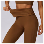 Elevate Activewear: Seamless Leggings & Top Set THRIXINE