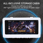 White Phone Holder Waterproof Phone Case Bathroom Shower Phone Holder Stand Box Wall Mounted Shower Case Bracket Full Body Waterproof Shockproof Phone Case Clear Protective Cover Case Stevvex
