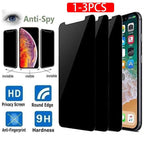 3PCS Anti-spy Protective Tempered Glass for IPhone 11 12 13 14 Pro Max 12 Mini X XS XR 6 6S 7 8 Plus Privacy Screen Protectors Anti-Spy HD Tempered Glass Shatterproof Shockproof Screen Protector Stevvex