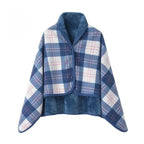Thick Plaid Blanket Warm Winter Wearable Blanket Adults Office Travel Soft Fleece Throw Blankets With Button Home Shawl Lootquake LLC