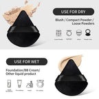 Wholesale 10/ 12 Pcs Triangle Powder Puff Wet Dry Use For Loose Powder Liquid Cosmetic Soft Plush Powder Puff Makeup Foundation Lootquake LLC