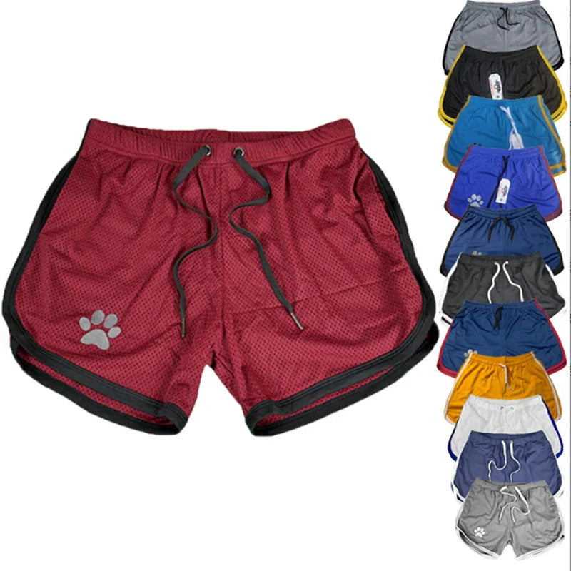 Summer fitness shorts Loose running shorts Men's jogging sports Breathable mesh shorts Thin trend men's three-quarter pants