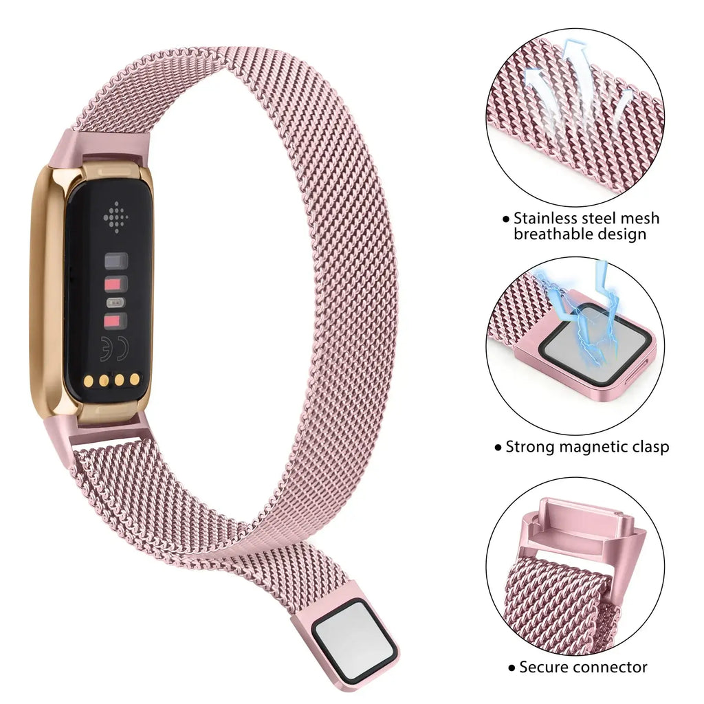 Fitbit Luxe Steel Magnetic Band - Elegant Mesh Design - SJB-DIAMOND ELITES