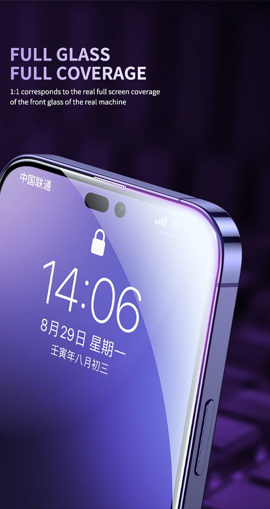 40D High Quality Full Cover Screen Protector For iPhone 14 13 12 11 PRO MAX Tempered Glass For Iphone XS XR X14 13 12 Mini Plus  Tempered Glass Screen Protector Compatible For iPhone Stevvex