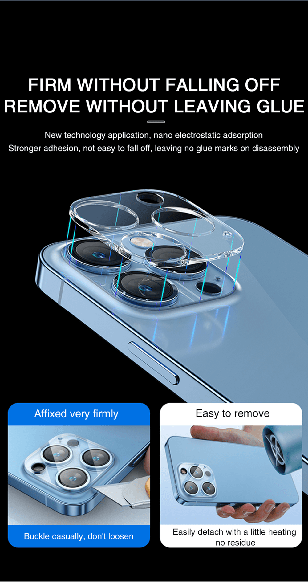 4Pc Camera Lens Protector For iPhone 14 13 12 Pro Max Full Cover Tempered Glass For iPhone 13 12 Mini Camera Protector Lens Film Camera Protective Glass For iphone Stevvex