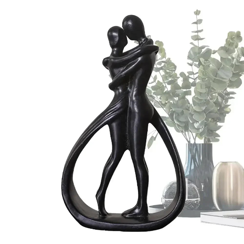 Contemporary Embrace Sculpture: Stylish Abstract Art Piece for Elegant Living Room & Home Decor Lootquake LLC