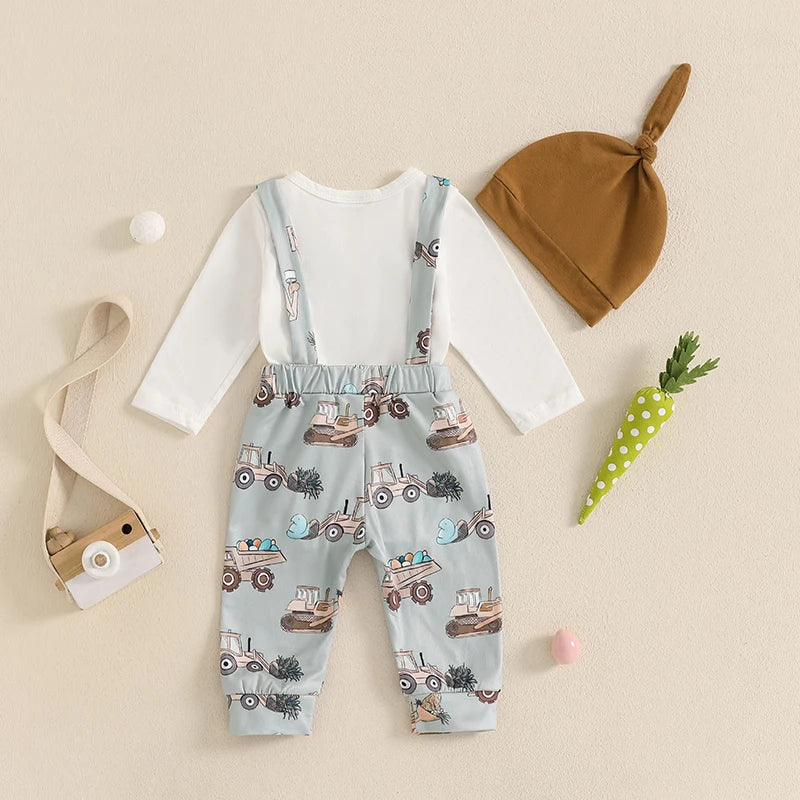 Baby Girl Easter Outfit Floral Print Ruffle Sleeve Romper Headband Tutu Skirt Leg Warmers 4 Pcs Set Bunny Ear Bow Lootquake LLC