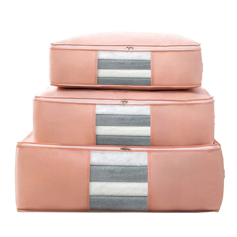Foldable Storage Bag Non-Woven Clothing Organizer Wardrobe Closet Clothes Organizer Pillow Quilt Blanket Home Storage Bags Lootquake LLC