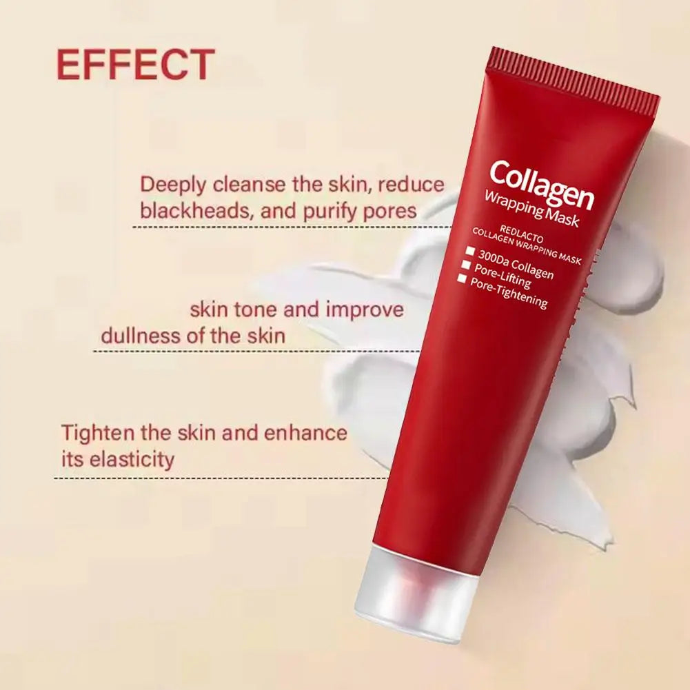Collagen Peel-Off Mask Moisturizing Red Lacto Collagen Wrapping Mask Deep Cleaning Night Wrapping Facial Mask Elasticity Skin Lootquake LLC