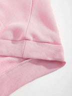 Women's Heart Print Hooded Sweatshirt THRIXINE