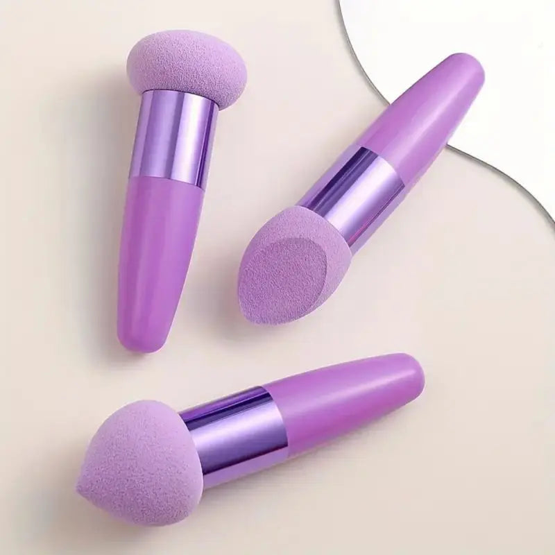 3Pcs Makeup Sponge Beauty Foundation Blending Sponge Makeup Sponge Wedge Foundation Sponges With Handle Cosmetic Blender Profess Lootquake LLC