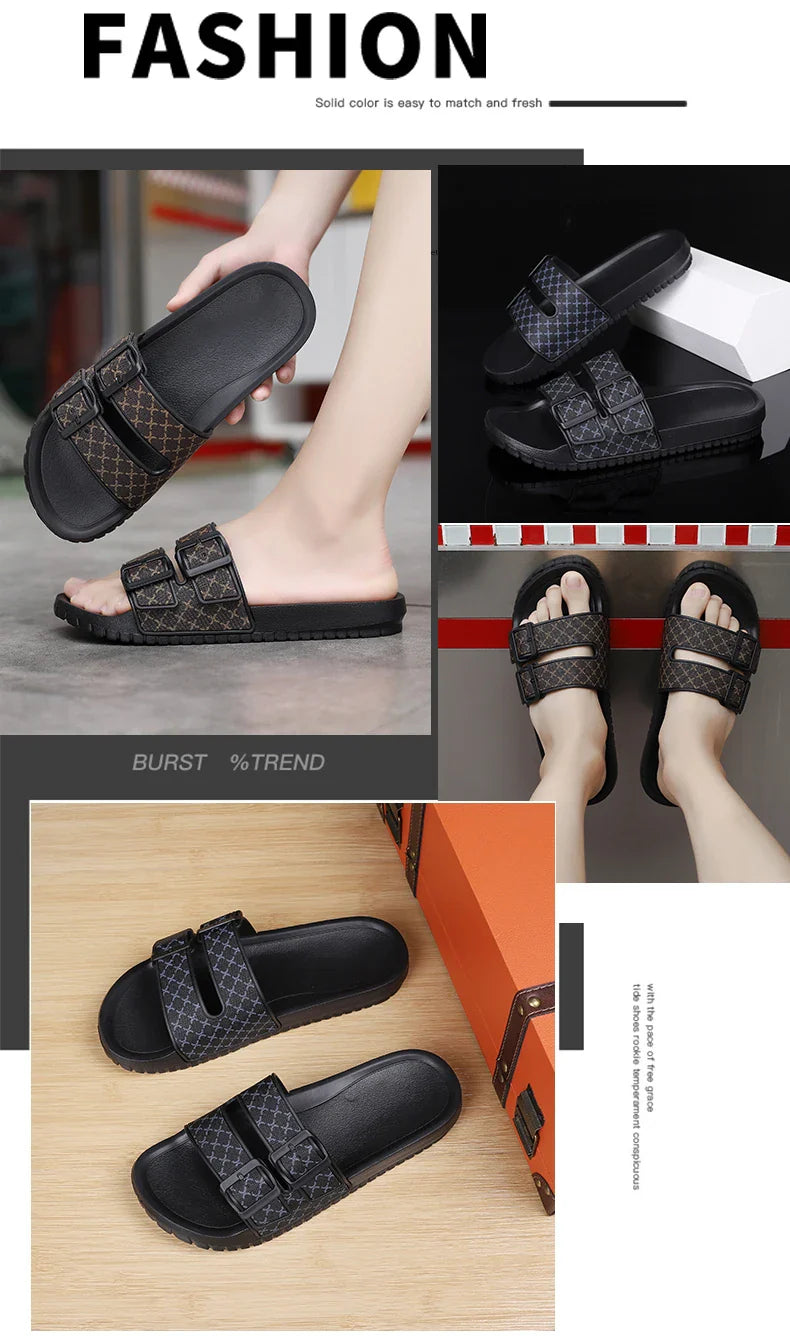Brand Men Women Sandals Summer Designer Couple Cork Clogs Sandals Luxury Classic Unisex Mules Beach Slide With Adjustable Buckle Lootquake LLC