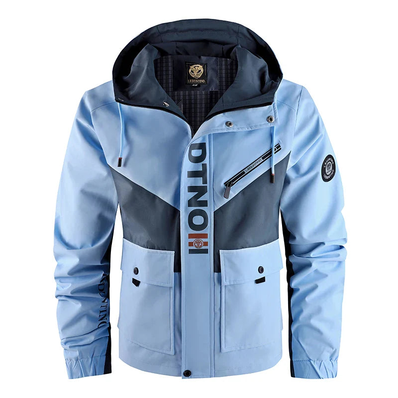 StormGuard Color-Block Tactical Jacket - Multi-Pocket THRIXINE
