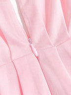 Solid Patchwork Appliques Dresses For Women Half High Collar Flare Sleeve High Waist Elegant Long Dress Female Fashion New