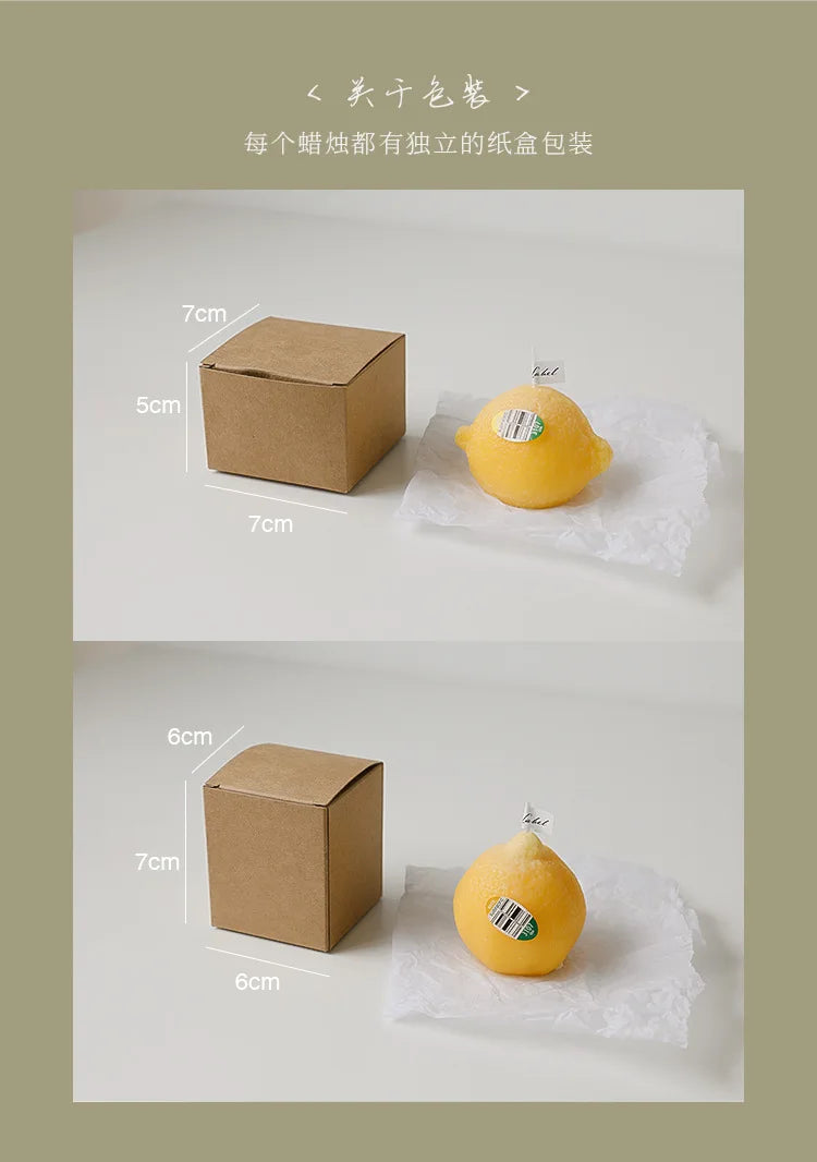 INS Decorative Fragrance Gift Lemon Candle DIY Fragrance Birthday Gift with Hand Gift Imitation Fruit Candle Scented Candles Lootquake LLC