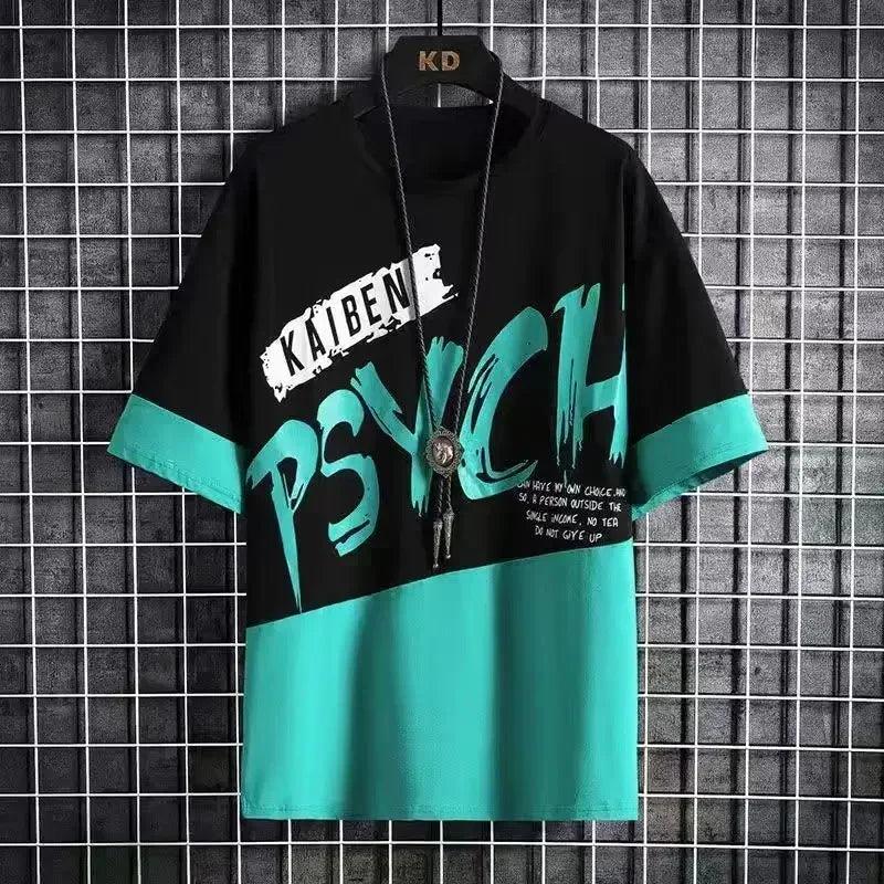 Men Casual T Shirt Letter Printed T-Shirt Hip Hop Y2K Streetwear Fashion Sport Gym Summer Washed Tops Men Clothing Trends 반팔 남자 Lootquake LLC