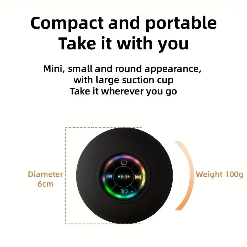 New Bathroom Waterproof Wireless LED Bluetooth Speaker Large Suction Cup Mini Portable Speaker Outdoor Sports Stereo Speaker Lootquake LLC