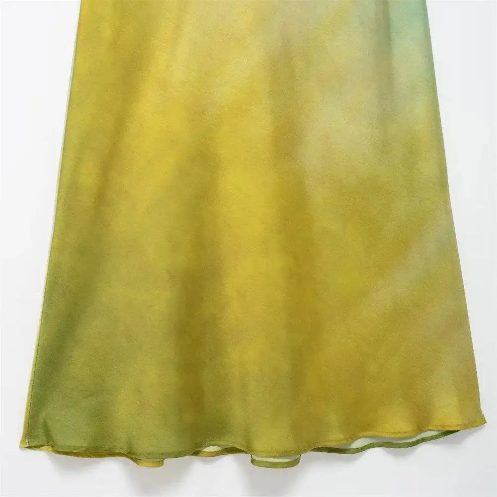 Gradient Long Dress Women Elegant One Shoulder Sleeveless Party Dress Female 2024 Summer Backless Tie-dye Lady Mermaid Robe