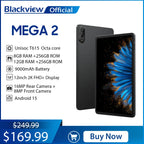 Blackview MEGA 2 Tablet PC 12'' 2K FHD+ Display Unisoc T615 12GB+12GB RAM 256GB ROM 9000mAh Battery 16MP Android 15 4G Tablets Lootquake LLC