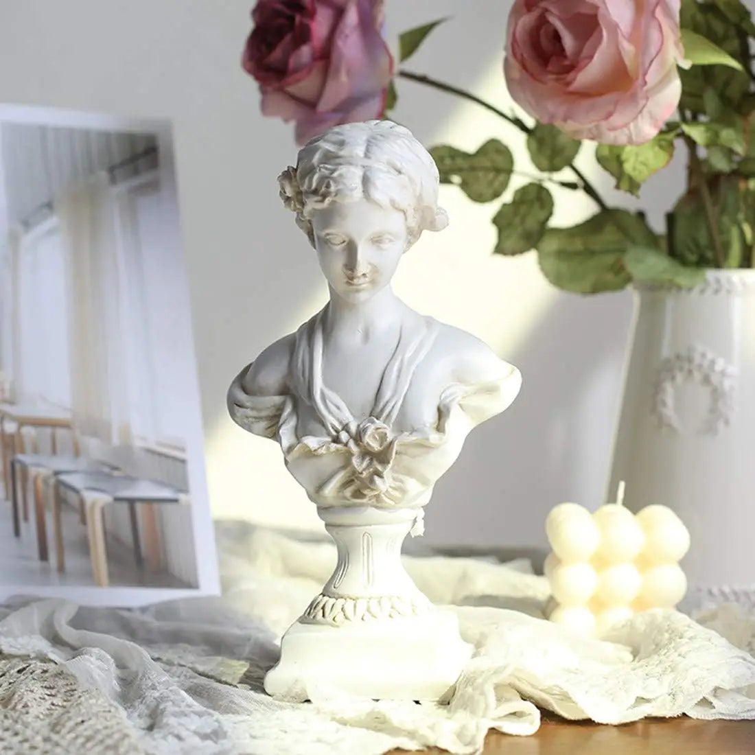 Goddess Bust Statue Classical De Milo Tabletop Decor Gift Greek Roman Mythology Art Replica Resin Venus Sculpture Home Office Lootquake LLC