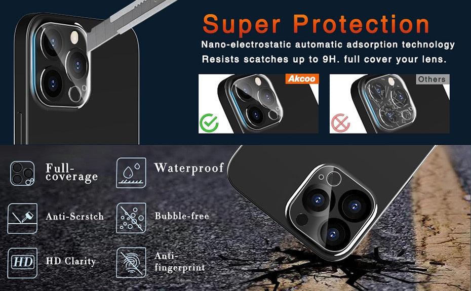 3PCS Pack Tempered Glass Camera Lens Protector for iPhone 14 Pro max 9H Hardness Scratch Resistant for iPhone 14 Plus 13 12 11 Screen Protector with Camera Lens Case Stevvex