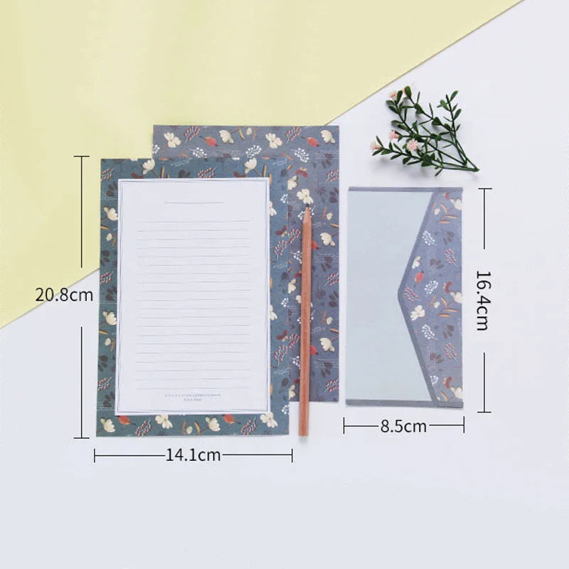 Vintage Flower Envelope Floral Creative Envelope Flower Printing Cute Cartoon Pattern Office Supplies With Letter Paper Lootquake LLC