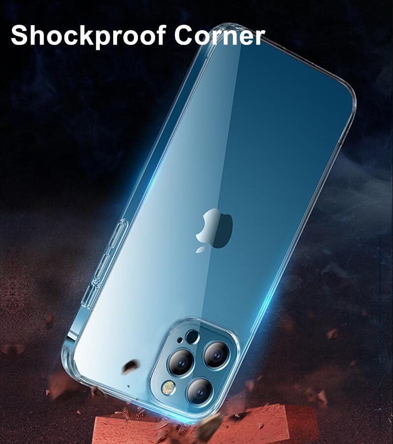Ultra Thin Clear Soft Silicone Phone Case For iPhone 14 13 12 11 Pro Max XS X XR 7 8 Plus Mini Shockproof Protect Cover  Crystal Clear Anti-Scratch Case Protect the Camera Lens Shockproof Bumper Cover Phone Case Stevvex