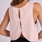 Women'S Solid Color Top Women'S Sports Suspender Top Women'S Fashion Hollow Back Sports Running Fitness Casual Hundred Yoga Top Lootquake LLC