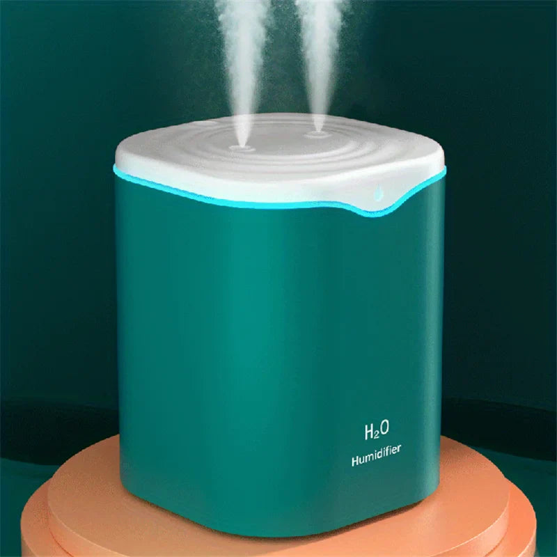 2000ml Air Humidifier Double spray Mist nozzle Cool Mist Large capacity Colorful Night Light usb H2O Air Diffuser Humidifier