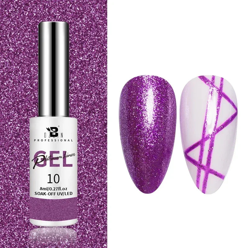 5ML Gold Silver Metallic Liner Paint Gel Polish Chrome Mirror Metal Effect Super Bright French UV LED Semi Permanent Nail Gel Lootquake LLC