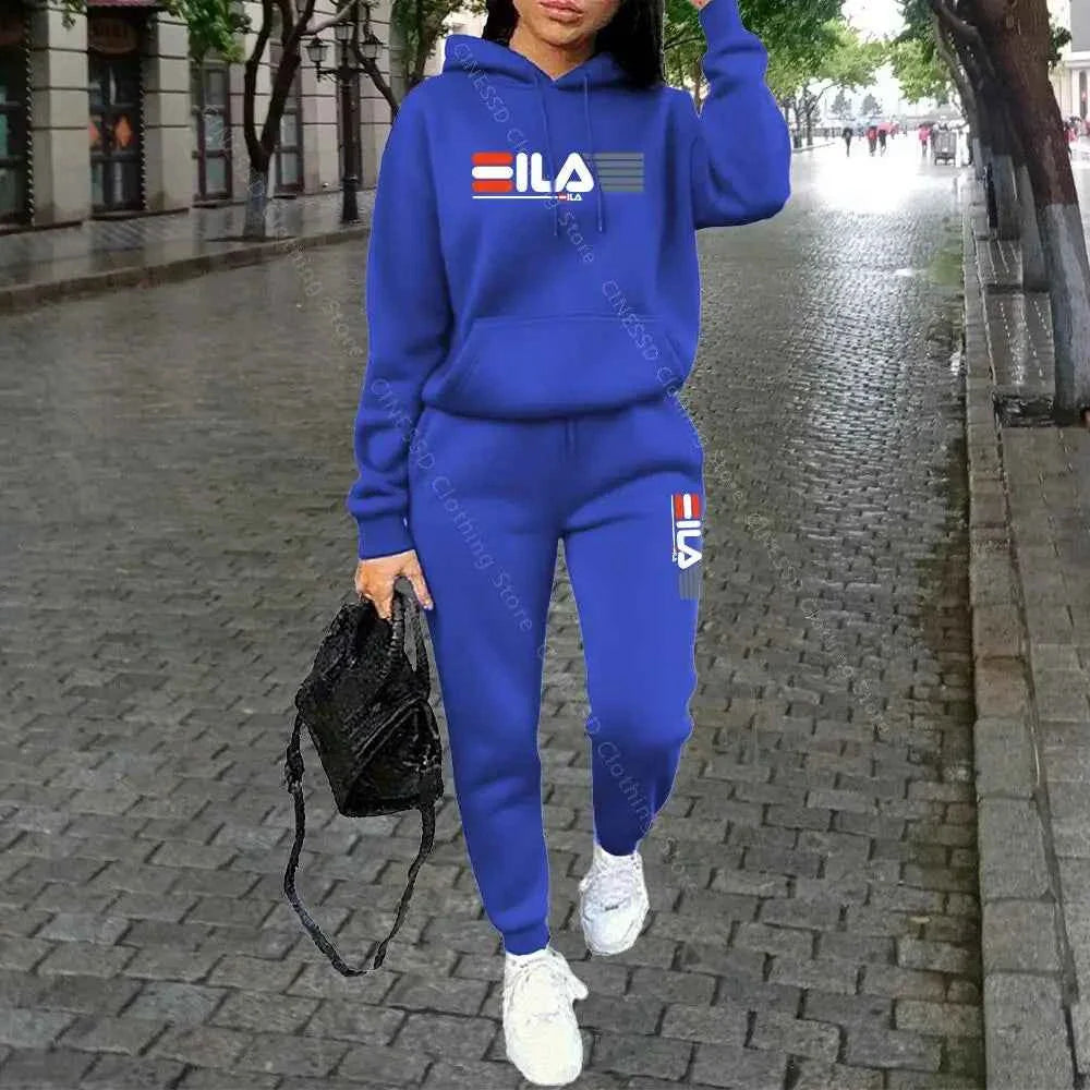 Women's Luxury Hoodie & Pants Streetwear Set THRIXINE
