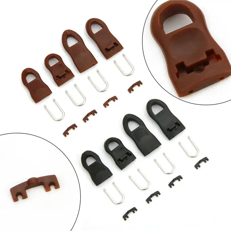 Zipper Slider Replacement Zipper Puller Tag Fixer Repair Kit Zipper for Sewing Clothes Travel Bag Suitcase Clothes Tent Backpack